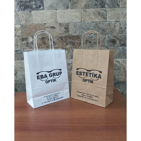 FİRMANIZA ÖZEL BASKILI KRAFT ÇANTA 25x12x31