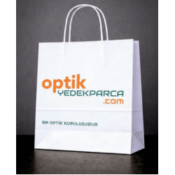 FİRMANIZA ÖZEL UV BASKILI BEYAZ KRAFT ÇANTA