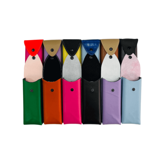 KARIŞIK RENKLİ / KAPAKLI GÖZLÜK KILIFI / 12 ADET