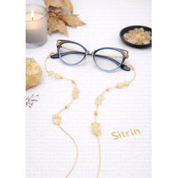 DOĞAL TAŞ GÖZLÜK ZİNCİRİ - SEDEF - SİTRİN